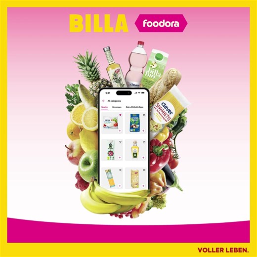 Deinen BILLA-Einkauf mit der foodora-App bestellen 🛒💛 👉 0€ Liefergebühr ab 40€ Bestellwert 👉 Deine Bestellung ist in einer Stunde bei dir 👉 Bestelle flexibel rund um die Uhr und bekomme deinen Einkauf Montag bis Freitag 08:00-18:30 Uhr und Samstag 08:00-17:00 Uhr zugestellt | BILLA