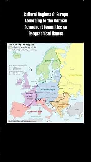 Cultural Regions Of Europe According The German Permanent Committee on Geographical Names #europe