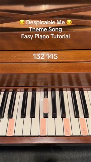 Easy piano tutorial for the Despicable Me theme song 😎🤫🎶 #pianotok #pianomusic #piano #music #tutorial #pianotutorial #easypiano #cover #fyp #viral #despicableme