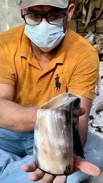 How to turn a cow horn into a water cup #handicraft #horn #cup
