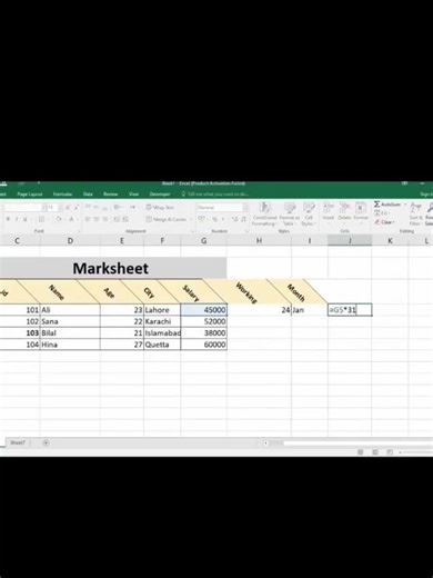 Excel k basic formulas kasy seekay? #excel #excelformulas #dataanalysis #learnexcel
