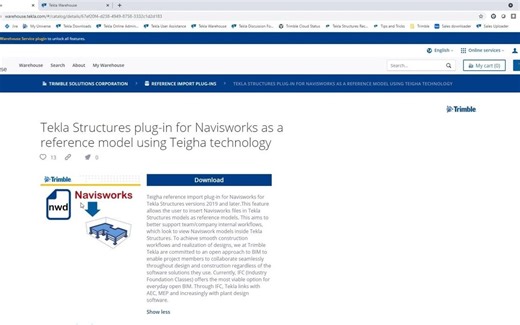 Tekla Structures 2021 Navisworks 和 Revit 输入作为参考模型