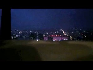 Vancouver BC place stadium view of beautiful night lighting from sky