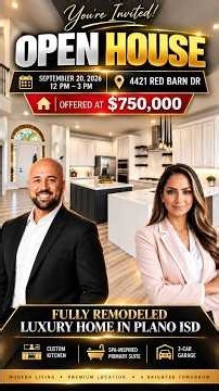 $750K Remodeled Richardson TX Home | Open House at 4421 Red Barn Dr