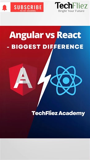 Angular vs React – Biggest Difference You Must Know 🔥 Confused between Angular and React? Here’s the one biggest difference that decides which one you should learn or use. ✔️ Angular = opinionated framework ✔️ React = flexible UI library Perfect for beginners & developers switching stacks. For more details in Angular, kindly visit my website https://www.techfliez.com/what-is-angular #Angular #React #AngularVsReact #WebDevelopers #FrontendDeveloper #JavaScriptFrameworks #ProgrammingReels #TechCo