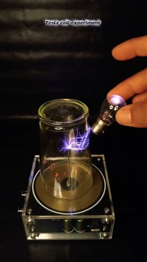 Insane Tesla Coil Experiment – Electricity Inside a Glass Jar ⚡ #teslacoil #experiment #usa #science