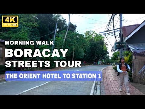 Boracay Streets Morning Walk 🇵🇭 | From The Orient Boracay Hotel to Station 1 White Beach | 4K UHD