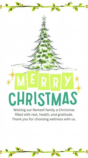 Wishing our Remedí family a Christmas filled with rest, health, and gratitude. Thank you for choosing wellness with us. 🎄✨