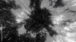 Cosmic stream with particles and flickering glow. Motion. Bright cosmic glow of space with stream. Stream of bright particles and flickering glow of plasma energy