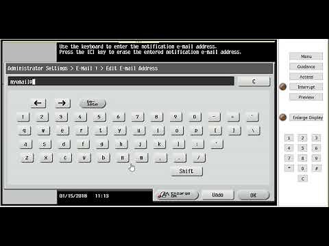 Setting the Status Notification on a Konica Minolta Bizhub MFP