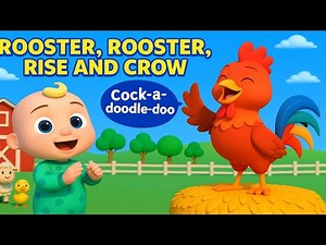 Rooster, Rooster, Rise and Crow | Morning Farm Nursery Rhyme for Kids | Learn Animal Sounds