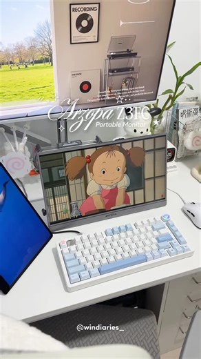 wind ★.ᐟ on Instagram: "YAYY!! New portable monitor unlocked 😍 Obsessed with my new @arzopa_official Z3FC portable monitor ! The sleek metal build, built-in kickstand, and smooth HDR visuals make it perfect for work or gaming anywhere (˶˃ ᵕ ˂˶) thank you @arzopa_official 🤍 #arzopa #arzopamonitor #portablemonitor"