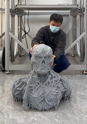 3D Printed Vecna from Stranger Things 🖤 ✨Printer: Dowell 3d Printer ✨Model：DL12-16 ✨Material：PLA 11KG ✨Nozzle：1.2mm Curious about what the Dowell 3d printer can do？Tap the link in our bio or send a DM! #3dprinter #3dprinting #large3dprinter #vecna #strangerthings