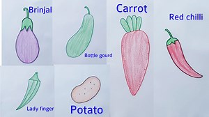 568K views · 3.5K reactions | How to draw vegetables easy method for kids | Different types vegetables drawing | Priyanka creative guru | Facebook