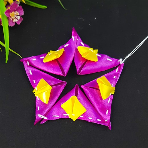 1.8K views · 15 reactions | Amazing ribbon flower trick | How to make ribbon flower| ribbon flower | Cherry Blossom | Facebook