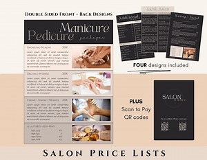 Salon Packages Price List | Spa Menu | Hair Waxing Nails Facial Salon | Beauty Salon Service List | Business Flyer Template (canva Template) - Etsy