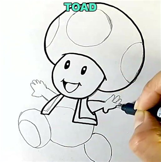 Dibujamos y Coloreamos a Toad, de Mario Bros | Dibujos para niños
