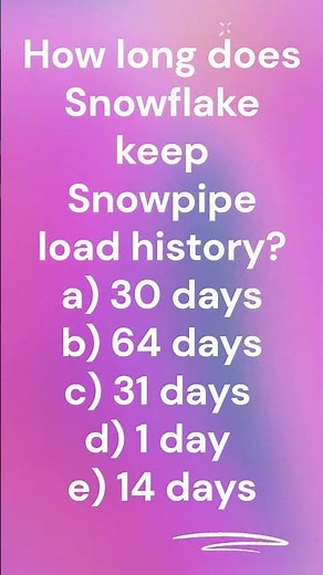 Snowflake Snowpipe Load History Retention Period Explained ❄️⏳ #shorts