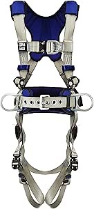 3M DBI-SALA ExoFit X100 Comfort Construction Climbing/Positioning Safety Harness Fall Protection with Body Belt, Hip Padding, Multiple D-Rings, Quick Connect Chest and Leg Buckles, 1401096, Medium