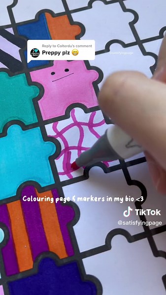 Satisfying Preppy Coloring Pages for Relaxation