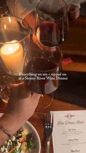 WINE DINNER AT STONEY RIVER 🍷 | Have y’all ever tried out at wine dinner at @stoneyriversteakhouse? With location in Chapel Hill, this is the perfect idea for your next date night! 🥩 @stoneyriversteakhouse curates a delicious four course menu for their guests - we really had no misses this time around - everything from the beef carpaccio to the basque cheesecake and their perfectly prepared steak was sooo tasty! 🍷These wine dinners are typically done with a select winery or distributor, and i