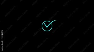 Tick mark animated on the ellipse box. fill in the box, successful symbol, check mark, tick mark.