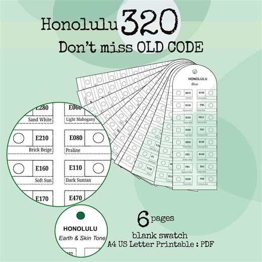 Chromatic Ohuhu Honolulu 320 Swatch Chart Old Color Code Digital PDF Download - Etsy