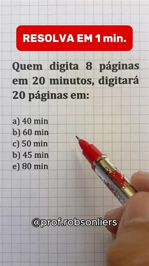 ⏱️ Você resolve essa regra de 3 em menos de 1 minuto?