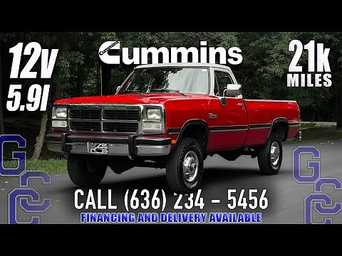 First Gen 12v For Sale: 1991 Dodge W-250 5.9 Cummins 4x4 Intercooled Diesel With Only 21k Miles