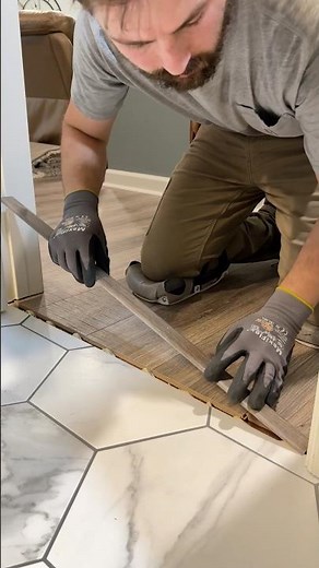 Easy laminate T-Molding transition install #flooring #laminate #diy