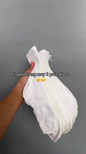 Affordable White Socks: 5 Pairs for Just 63 Pesos