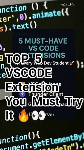 Top 5 VS Code extensions you must try!🔥👩🏻‍💻