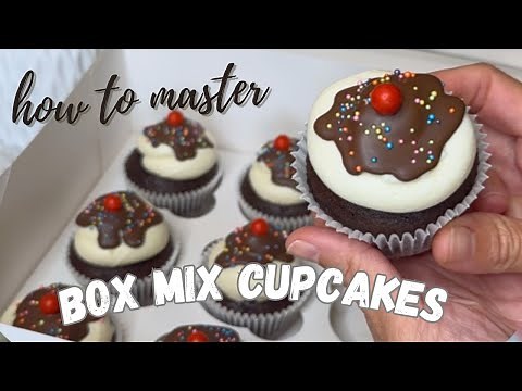 How to Make Moist Box Cupcakes | Easy Cupcake Tutorial with Buttercream & Cute Design