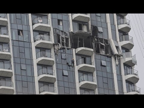 Dubai Creek Harbour Building Damaged by Drone