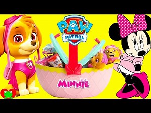 Paw Patrol Skye and Minnie Mouse Basket Surprises - Videos For Kids