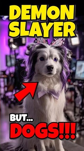 ⭐DEMON SLAYER… BUT PLAYED BY DOGS #dogs #demonslayer #shorts