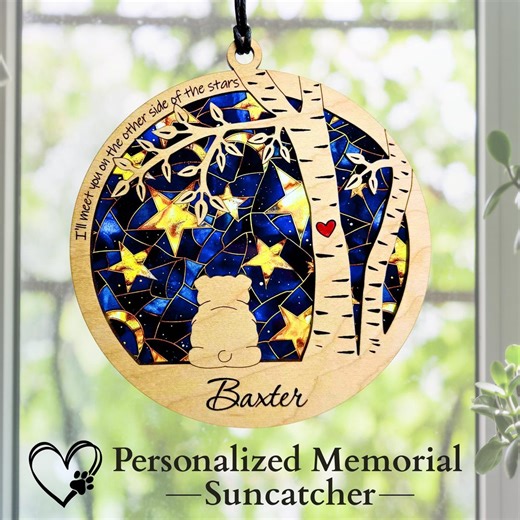 Personalized Dog Loss Gift, Custom Dog Memorial Suncatcher Ornament, Pet Remembrance Keepsake - Etsy