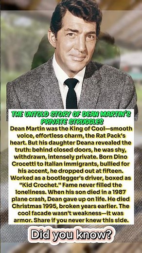 The Untold Story of Dean Martin’s Private Struggles