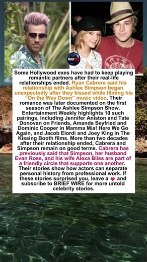 Ryan Cabrera Admits He Was Jealous of Ashlee Simpson’s Boyfriends Before They Dated