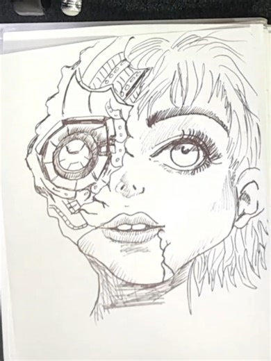 #cyborg #drawing #artoftheday #dibujos #ink