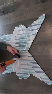 Lay a Dollar Tree hanger on a shower curtain...🦋✨