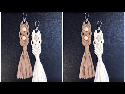 Easy and handmade tutorial for key chains and key pendants with macrame thread#diy #macrametutorial