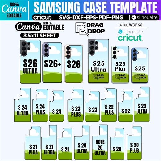 Galaxy Phone Case Template Bundle | Canva Editable | S20 - S26 Ultra Plus | Cricut Silhouette Sublimation - Etsy