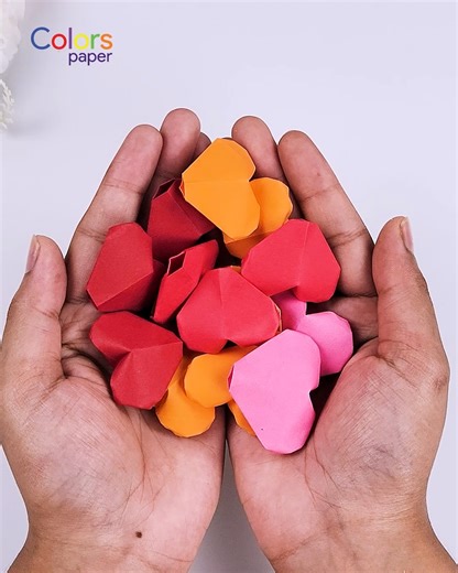 13K views · 125 reactions | In this quick and easy tutorial, learn how to create a beautiful paper heart with just a few simple folds! #papercraft #origami #diy #heart | Colors Paper | Facebook