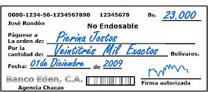 Cheque Nominativo Definicion