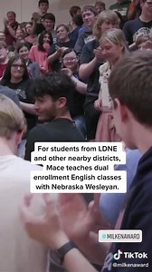 Welcome to the #Nebraska Milken Educator family, Katie Mace! See more of her #MilkenAward surprise, the first in the district, at Lyons-Decatur Northeast High School today: https://bit.ly/3EUPnHQ Nebraska Department of Education Lyons-Decatur Northeast Schools#WeAreLDNE | Milken Educator Awards