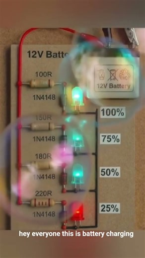 battery charging indicator circuit #battery #indicators #shorts #shortsfeed