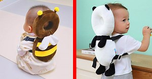 These Animal Shaped Baby Backpacks Protect Babies Heads If They Fall Over