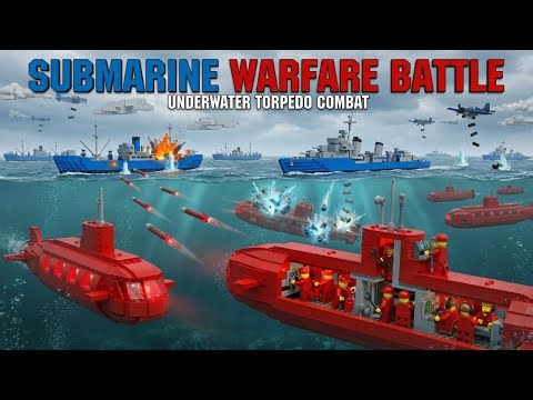LEGO Submarine Warfare Battle! 🌊 Underwater Combat - Torpedo Attack! 💥