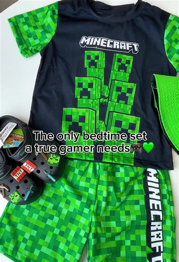 Perfect pajamas for little minecraft fans🎮💚 #minecraft #pajamas #kidstiktok #mumsoftiktok #TikTokMadeMeBuyIt